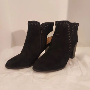 Charles Albert New York "Fantasia" Black Faux Suede Ankle Booties in Size 9